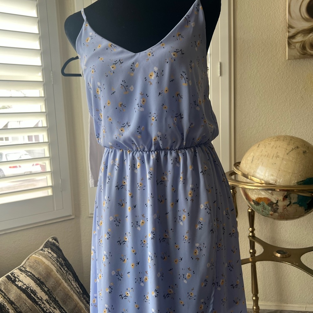 Light Blue Floral Slip Dress